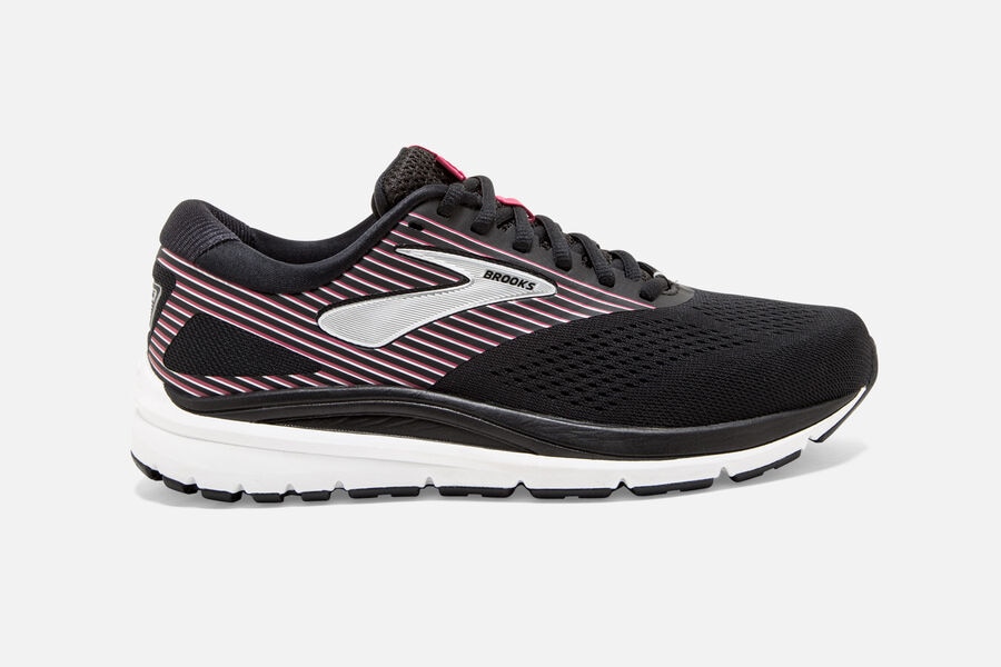 Brooks Men's Addiction 14 Road Running Shoes Black/Pink/Silver VLQX-76103